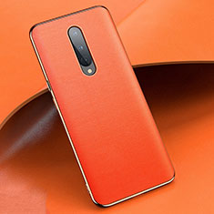 Coque Luxe Cuir Housse Etui R02 pour OnePlus 8 Orange