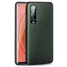 Coque Luxe Cuir Housse Etui R02 pour Oppo Find X2 Pro Vert