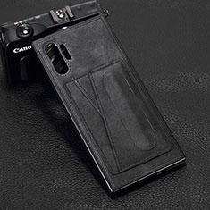 Coque Luxe Cuir Housse Etui R02 pour Samsung Galaxy Note 10 Plus 5G Noir