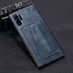 Coque Luxe Cuir Housse Etui R02 pour Samsung Galaxy Note 10 Plus Bleu