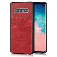 Coque Luxe Cuir Housse Etui R02 pour Samsung Galaxy S10 5G Rouge