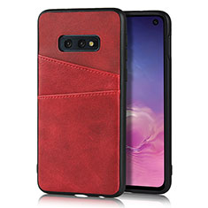 Coque Luxe Cuir Housse Etui R02 pour Samsung Galaxy S10e Rouge