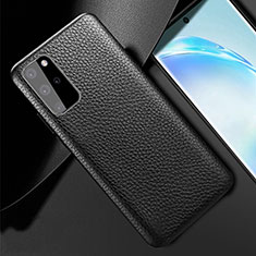 Coque Luxe Cuir Housse Etui R02 pour Samsung Galaxy S20 Plus Noir