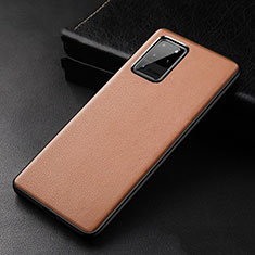 Coque Luxe Cuir Housse Etui R02 pour Samsung Galaxy S20 Ultra Orange