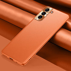 Coque Luxe Cuir Housse Etui R02 pour Samsung Galaxy S21 5G Orange