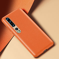 Coque Luxe Cuir Housse Etui R02 pour Xiaomi Mi 10 Pro Orange