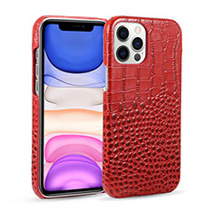 Coque Luxe Cuir Housse Etui R03 pour Apple iPhone 12 Pro Max Rouge