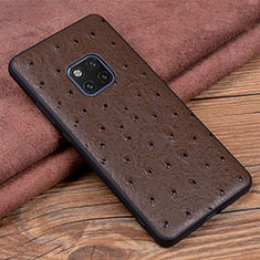 Coque Luxe Cuir Housse Etui R03 pour Huawei Mate 20 Pro Marron