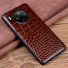 Coque Luxe Cuir Housse Etui R03 pour Huawei Mate 30 Marron