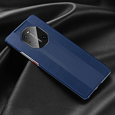 Coque Luxe Cuir Housse Etui R03 pour Huawei Mate 40 Pro Bleu