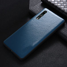 Coque Luxe Cuir Housse Etui R03 pour Huawei P20 Pro Bleu