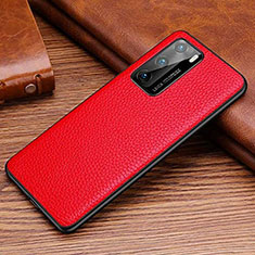 Coque Luxe Cuir Housse Etui R03 pour Huawei P40 Rouge