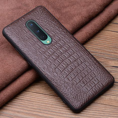 Coque Luxe Cuir Housse Etui R03 pour OnePlus 8 Marron