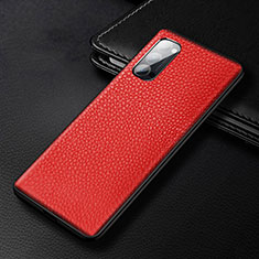 Coque Luxe Cuir Housse Etui R03 pour Oppo Reno4 5G Rouge