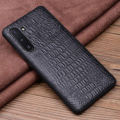Coque Luxe Cuir Housse Etui R03 pour Samsung Galaxy Note 10 Noir