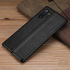 Coque Luxe Cuir Housse Etui R03 pour Samsung Galaxy Note 10 Plus Noir