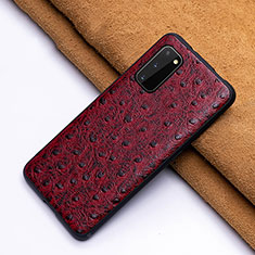 Coque Luxe Cuir Housse Etui R03 pour Samsung Galaxy S20 Rouge