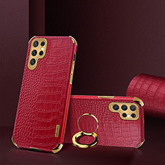 Coque Luxe Cuir Housse Etui R03 pour Samsung Galaxy S21 Ultra 5G Rouge