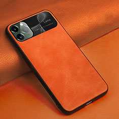 Coque Luxe Cuir Housse Etui R04 pour Apple iPhone 11 Pro Orange