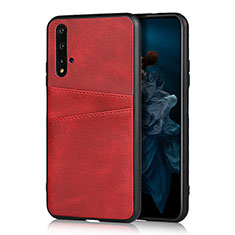 Coque Luxe Cuir Housse Etui R04 pour Huawei Honor 20 Rouge