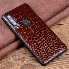 Coque Luxe Cuir Housse Etui R04 pour Huawei Honor 20i Marron