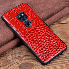Coque Luxe Cuir Housse Etui R04 pour Huawei Mate 20 Rouge