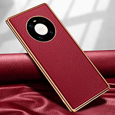 Coque Luxe Cuir Housse Etui R04 pour Huawei Mate 40E Pro 4G Rouge