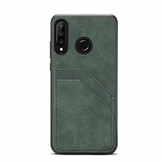 Coque Luxe Cuir Housse Etui R04 pour Huawei P30 Lite New Edition Vert