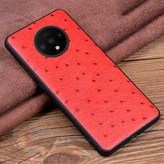 Coque Luxe Cuir Housse Etui R04 pour OnePlus 7T Rouge