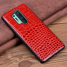 Coque Luxe Cuir Housse Etui R04 pour OnePlus 8 Pro Rouge