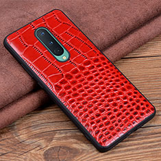 Coque Luxe Cuir Housse Etui R04 pour OnePlus 8 Rouge