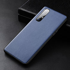 Coque Luxe Cuir Housse Etui R04 pour Oppo Find X2 Neo Bleu