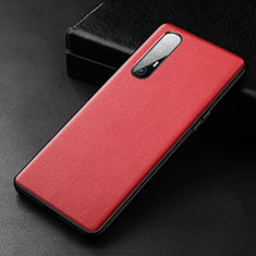Coque Luxe Cuir Housse Etui R04 pour Oppo Reno3 Pro Rouge