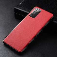 Coque Luxe Cuir Housse Etui R04 pour Samsung Galaxy Note 20 5G Rouge