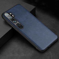 Coque Luxe Cuir Housse Etui R04 pour Xiaomi Mi Note 10 Bleu
