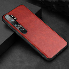 Coque Luxe Cuir Housse Etui R04 pour Xiaomi Mi Note 10 Rouge