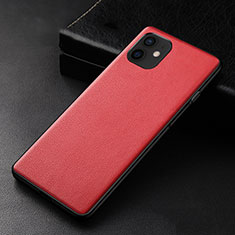 Coque Luxe Cuir Housse Etui R05 pour Apple iPhone 12 Rouge