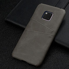 Coque Luxe Cuir Housse Etui R05 pour Huawei Mate 20 Pro Gris Fonce