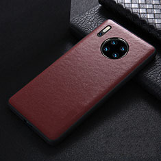 Coque Luxe Cuir Housse Etui R05 pour Huawei Mate 30 5G Vin Rouge
