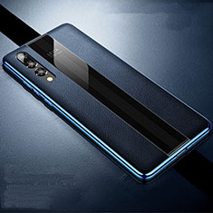 Coque Luxe Cuir Housse Etui R05 pour Huawei P20 Pro Bleu