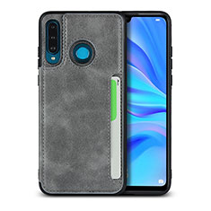 Coque Luxe Cuir Housse Etui R05 pour Huawei P30 Lite New Edition Gris
