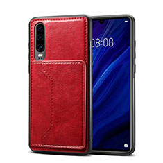 Coque Luxe Cuir Housse Etui R05 pour Huawei P30 Rouge