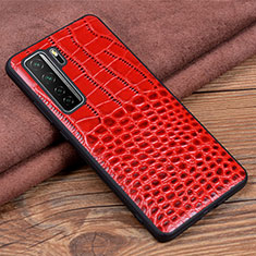 Coque Luxe Cuir Housse Etui R05 pour Huawei P40 Lite 5G Rouge