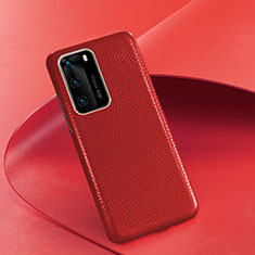 Coque Luxe Cuir Housse Etui R05 pour Huawei P40 Rouge