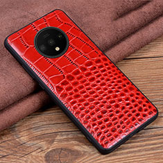 Coque Luxe Cuir Housse Etui R05 pour OnePlus 7T Rouge