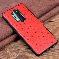 Coque Luxe Cuir Housse Etui R05 pour OnePlus 8 Pro Rouge