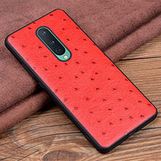 Coque Luxe Cuir Housse Etui R05 pour OnePlus 8 Rouge