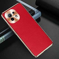 Coque Luxe Cuir Housse Etui R05 pour Xiaomi Mi 11 Lite 5G NE Rouge