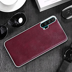Coque Luxe Cuir Housse Etui R06 pour Huawei Honor 20 Pro Vin Rouge