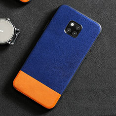 Coque Luxe Cuir Housse Etui R06 pour Huawei Mate 20 Pro Bleu
